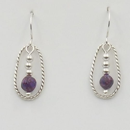 DKC-1100 Earrings  Earrings Kingman Purple Dahlia $60 at Hunter Wolff Gallery